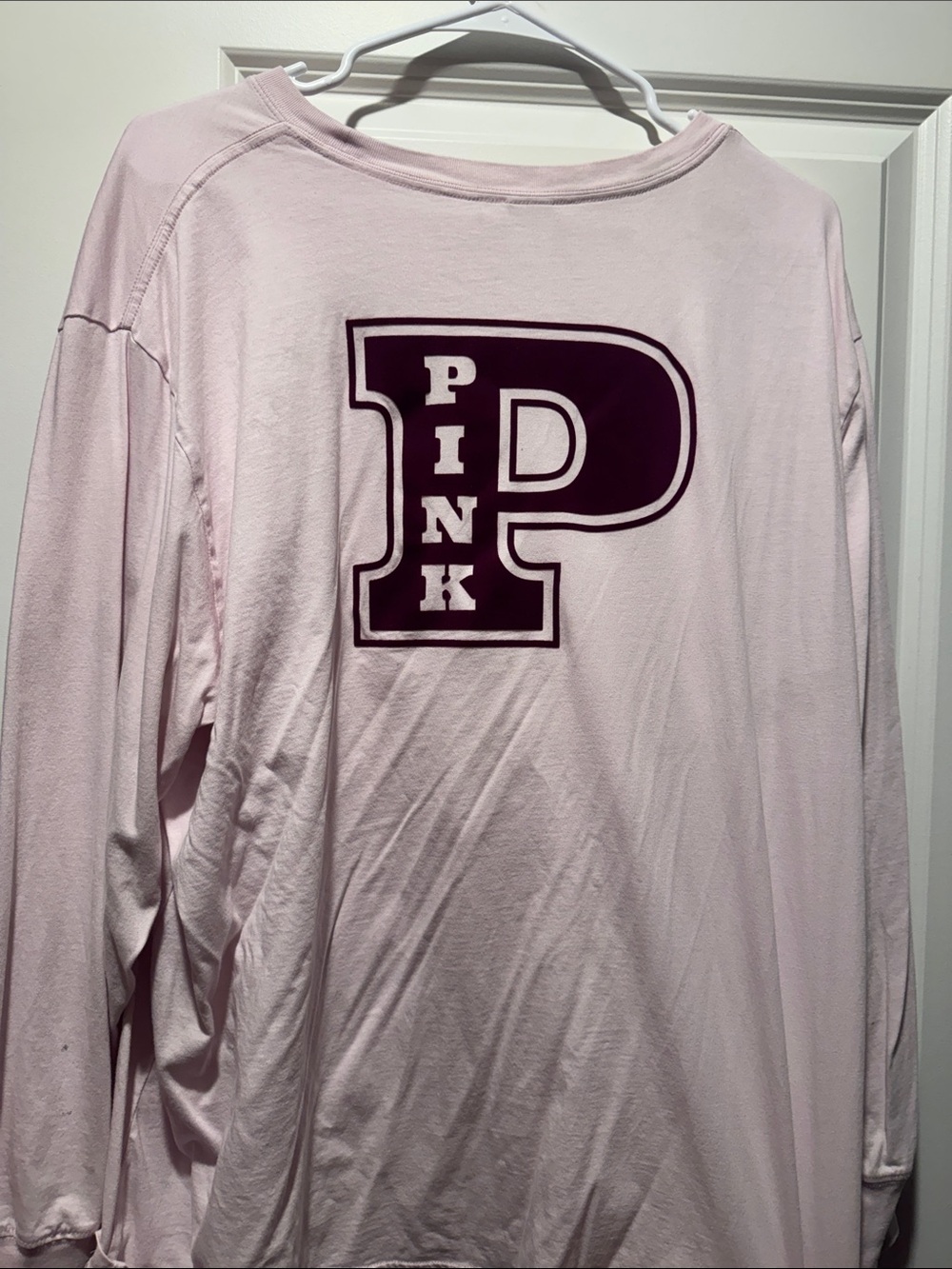 PINK Victoria's Secret Pale Pink Crewneck Long Sleeve Tee